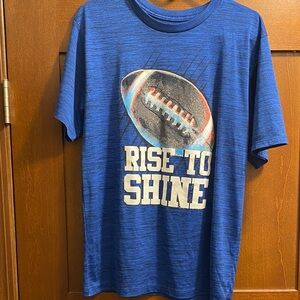 Blue Tek Gear 'Rise to Shine' Football Graphic T-Shirt. Boys size XL